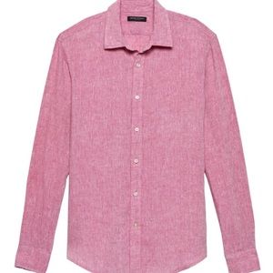 Banana Republic pink linen men’s shirt